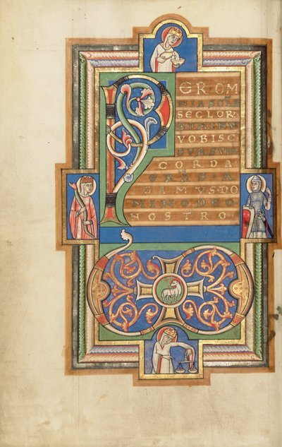 Geschmückte Incipit-Seite mit VD-Monogramm von Unbekannt Unbekannt